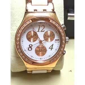 Swatch Irony YCG406G Chronograph Men's Quartz Round Rose Gold 40m Ceramic Analog